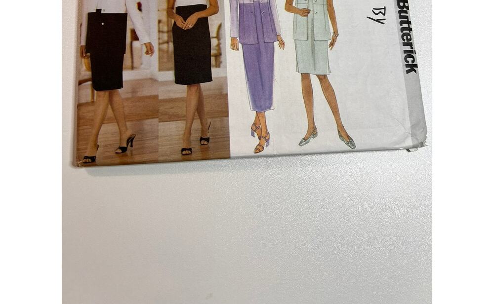 Butterick 6004 90's Sewing Pattern Dress Jacket Career Evening Size 8-12